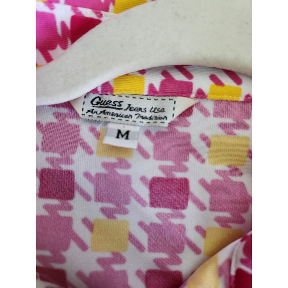 Guess Button Down bright Geometric womens shirt sz m Retro, Disco, Y2K see desc - Picture 6 of 10